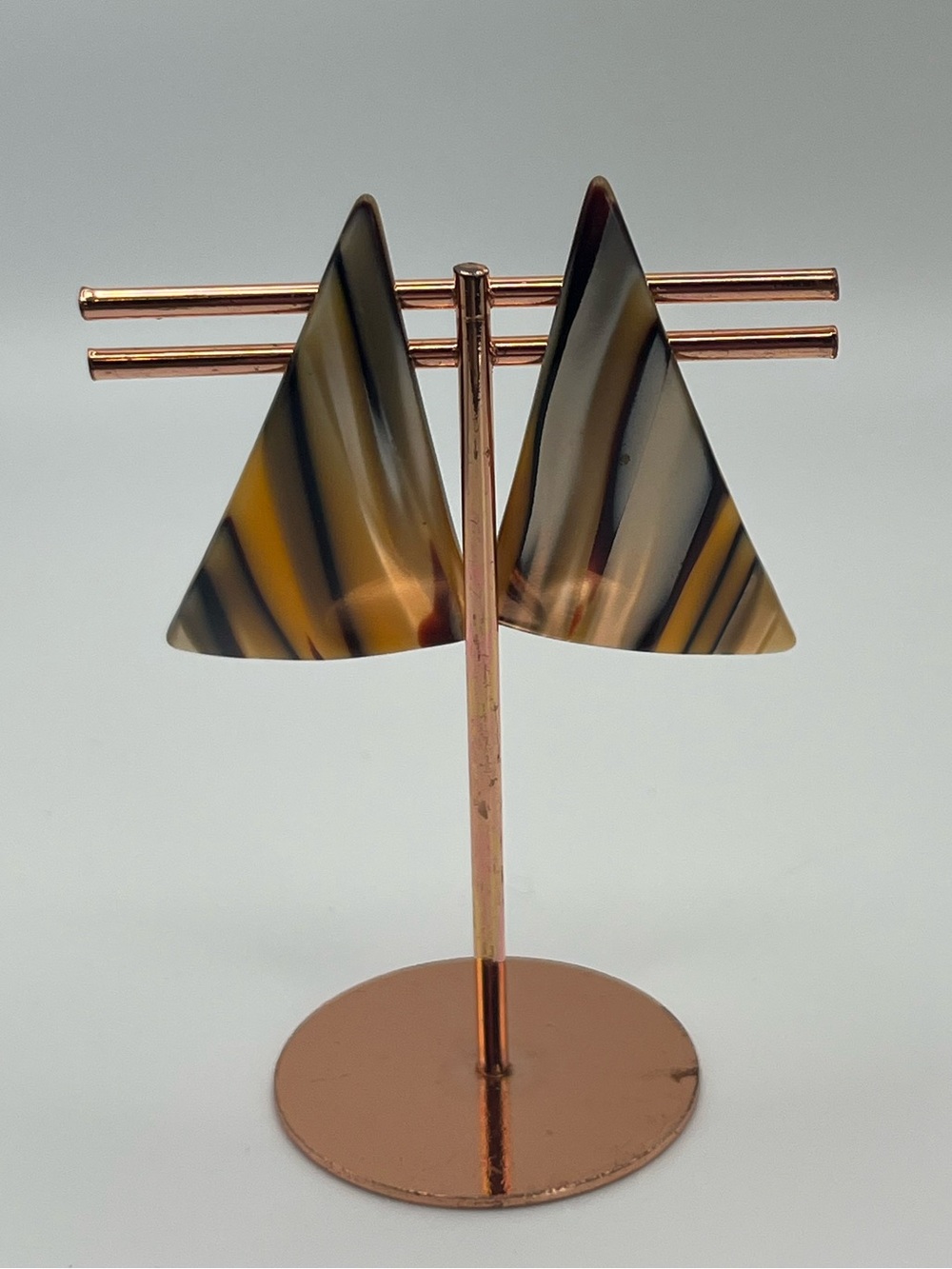 Triangle Acrylic Tortoiseshell-Pattern Earrings